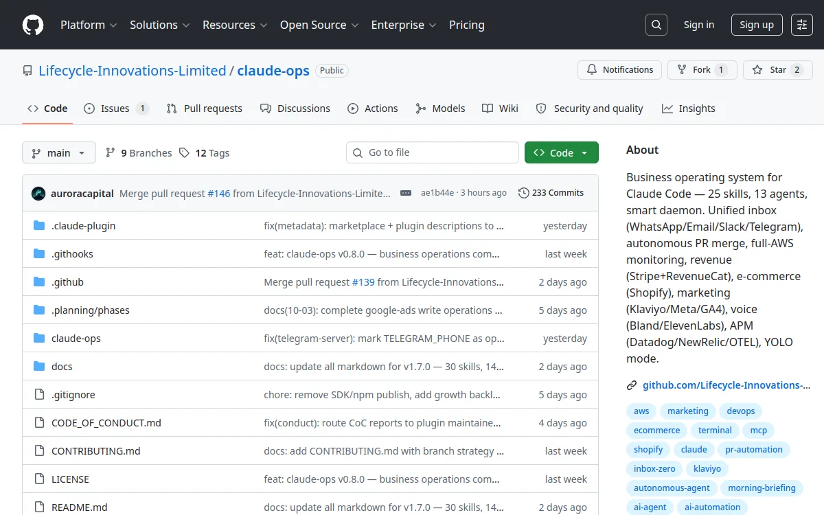 Claude-ops — Business-OS for Claude Code